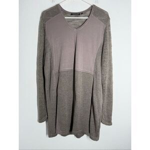 Capuccino Knithouse Women’s Bohemian Short Dress Cacao Long Sleeve Sz 46 EU/L US